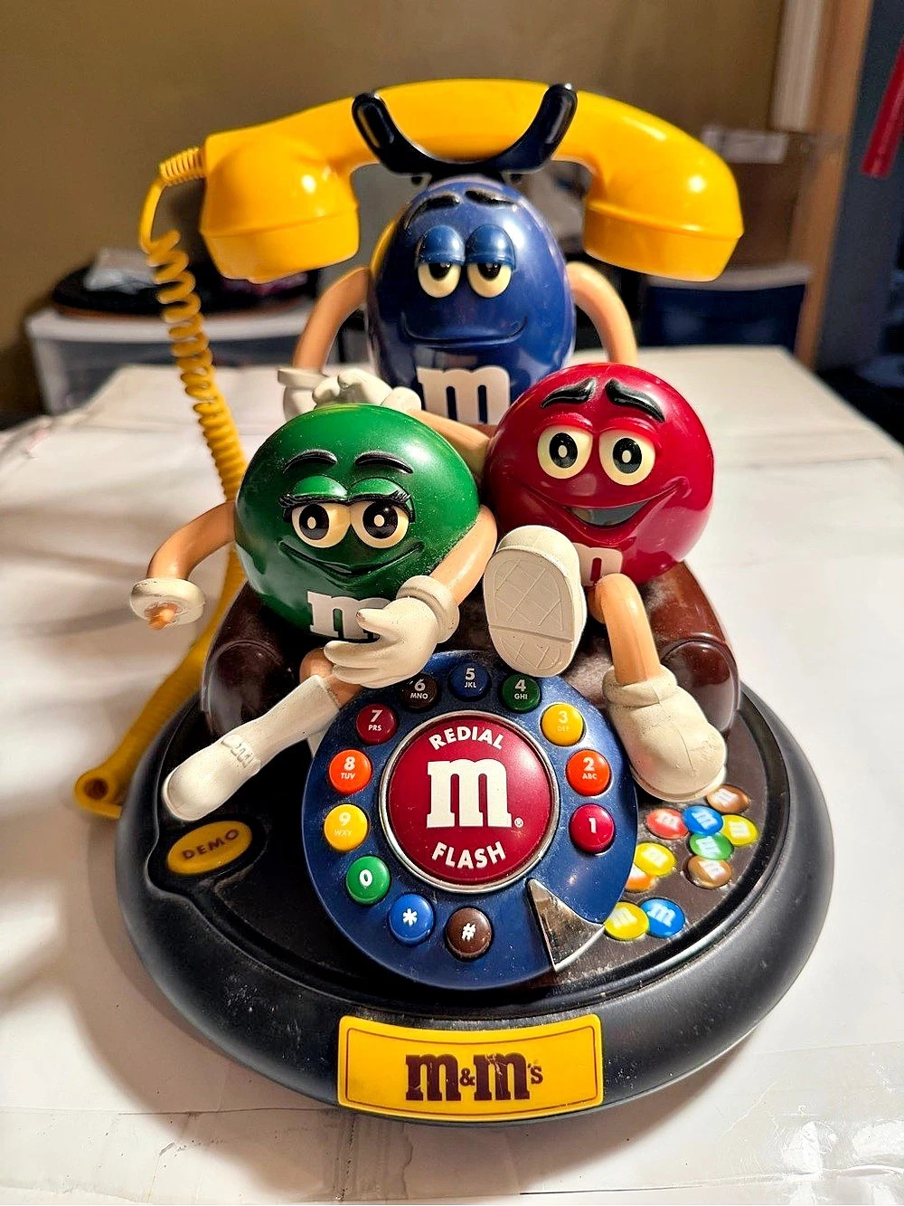 M&M's Talking Telephone Toy Yellow Black Not Tested